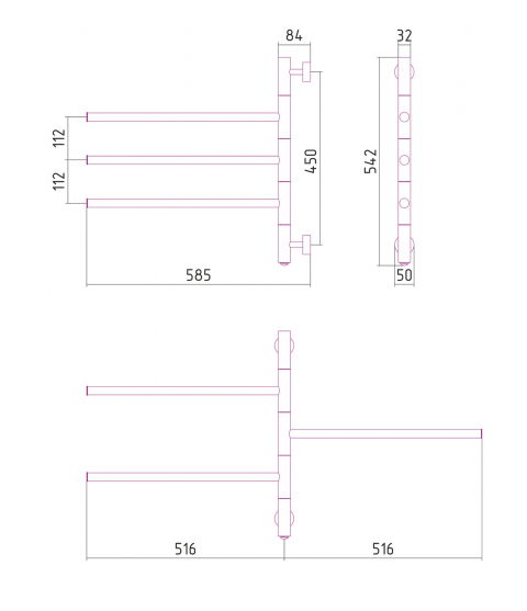 Полотенцесушитель электрический Сунержа Флюид 2.0 1000х600, правый (00-5221-1060)