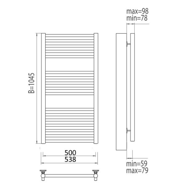 Полотенцесушитель электрический Terminus Альба П17 500x1045