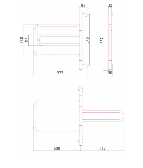 Полотенцесушитель электрический Сунержа Компакт 640x580 (00-0820-0640)