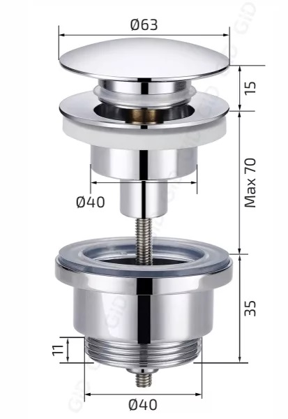 Донный клапан GID (G-60W)