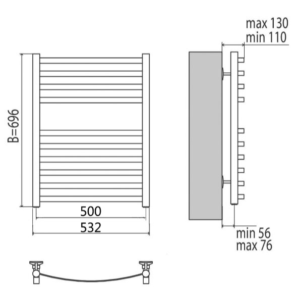 Полотенцесушитель электрический Terminus Авиэль П10 500х696