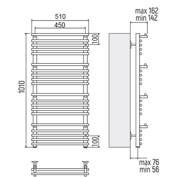Полотенцесушитель электрический Terminus Вента Люкс П20 450x1006