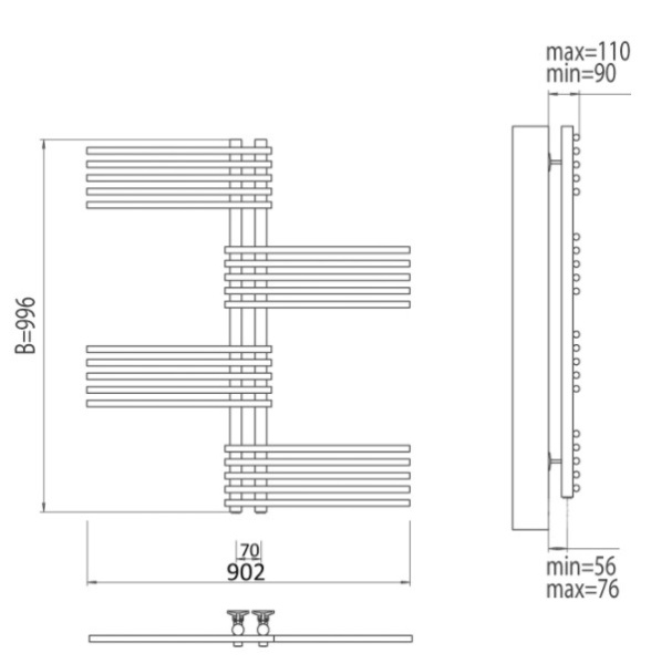 Полотенцесушитель электрический Terminus Европа П20 902x996
