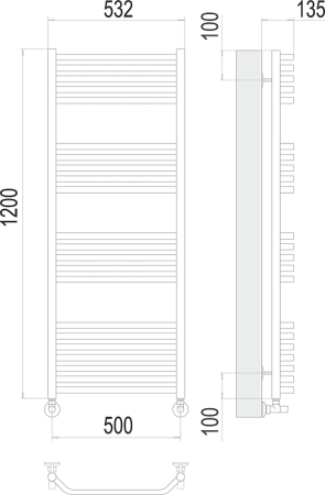 Полотенцесушитель водяной Terminus Виктория П22 500x1200