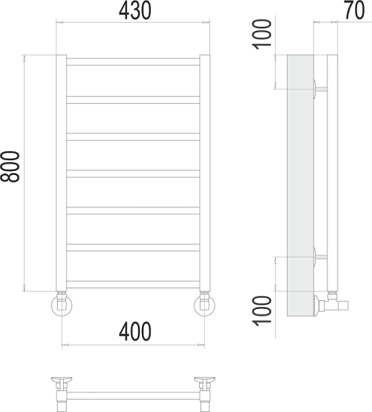 Полотенцесушитель водяной Terminus Контур П7 400x800