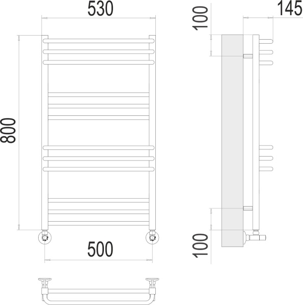 Полотенцесушитель водяной Terminus Соренто П12 500x800