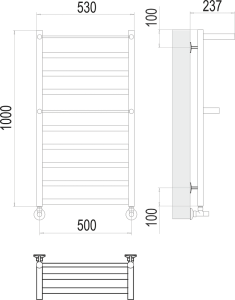 Полотенцесушитель водяной Terminus Хендрикс П10 500x1000