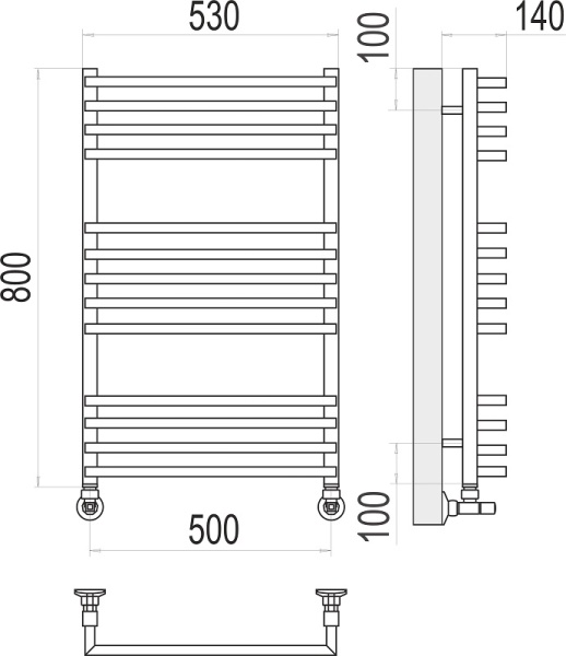 Полотенцесушитель водяной Terminus Берн П13 500x800