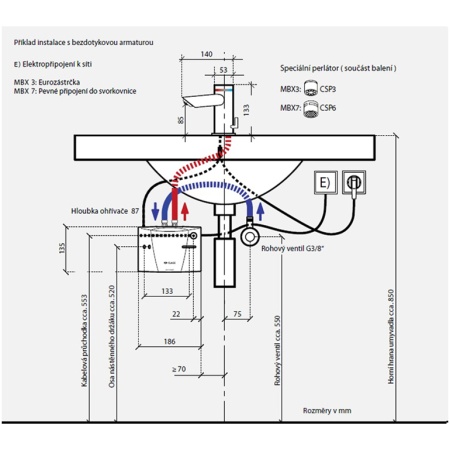 Водонагреватель проточный Clage MBX 3 Lumino