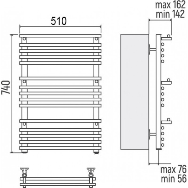 Полотенцесушитель электрический Terminus Вента Люкс П15 450x740