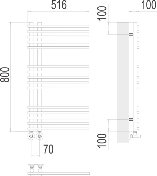 Полотенцесушитель водяной Terminus Астра П15 70x800