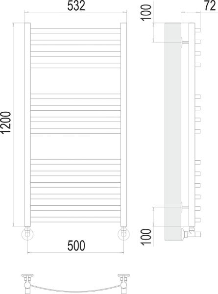 Полотенцесушитель водяной Terminus Авиэль П14 500x1200