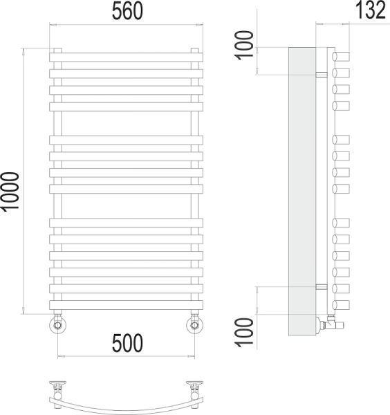 Полотенцесушитель водяной Terminus Капри П14 500x1000