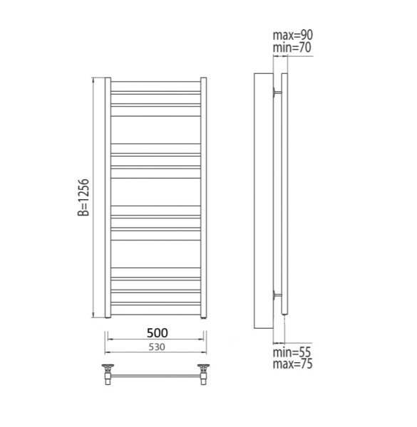 Полотенцесушитель электрический Terminus Латте П13 500x1256