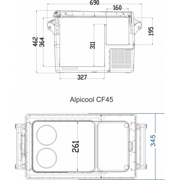 Автохолодильник Alpicool CF45 (12/24)