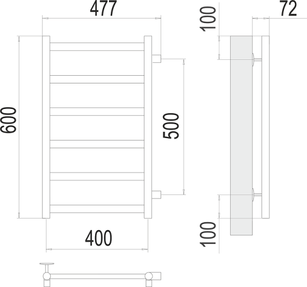 Полотенцесушитель водяной Terminus Аврора П6 400x600 бп500