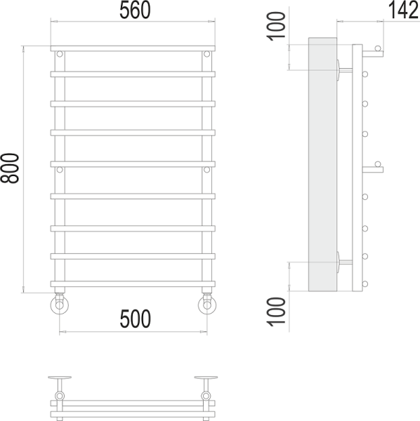 Полотенцесушитель водяной Terminus Вента П8 500x800
