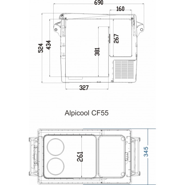 Автохолодильник Alpicool CF55 (12/24)