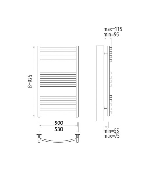 Полотенцесушитель электрический Terminus Палермо П13 500x930