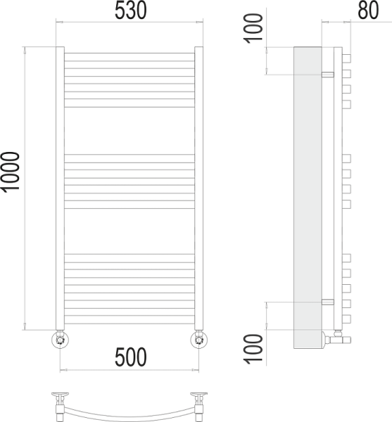 Полотенцесушитель водяной Terminus Палермо П13 500x1000