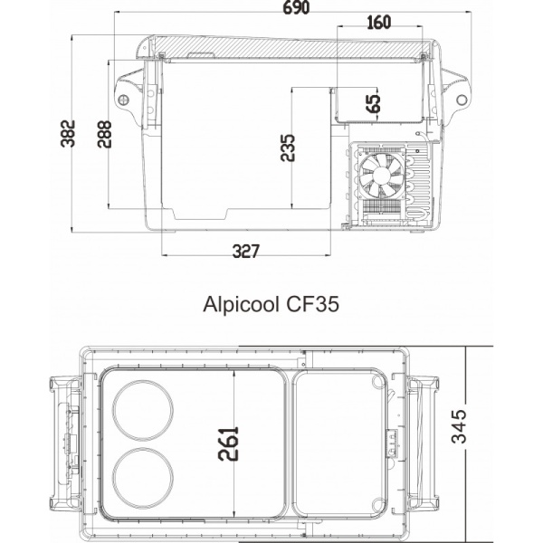 Автохолодильник Alpicool CF35 (12/24)