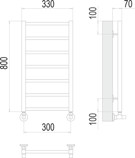 Полотенцесушитель водяной Terminus Контур П7 300x800