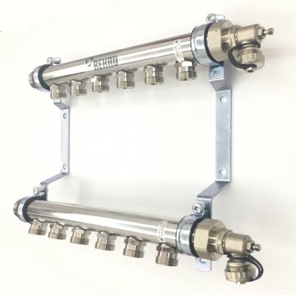 Распределительный коллектор Rehau HLV на 6 групп нерж.сталь (11102081001)