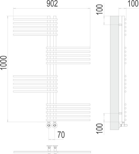 Полотенцесушитель водяной Terminus Европа П20 70x1000