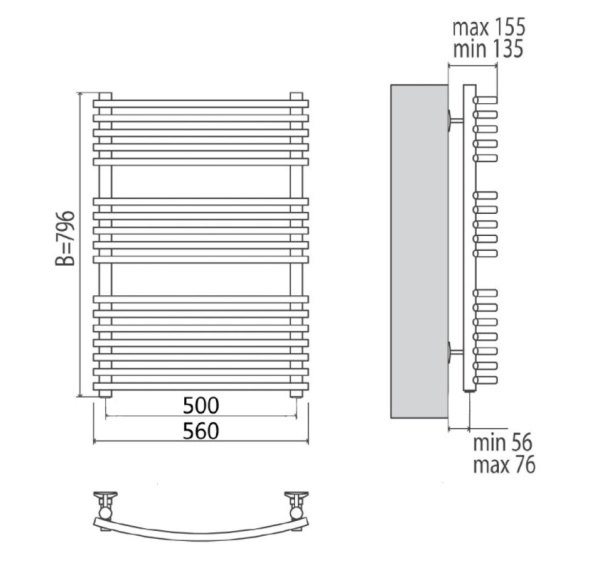 Полотенцесушитель электрический Terminus Марио П17 500x796