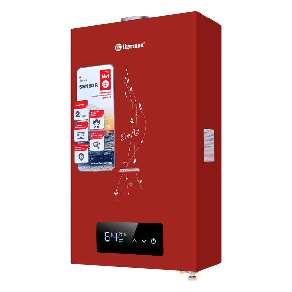 Водонагреватель проточный газовый Thermex Sensor 20 MD (Art Red)