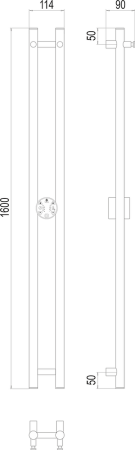 Полотенцесушитель электрический Terminus Стойка DUO круг 1600