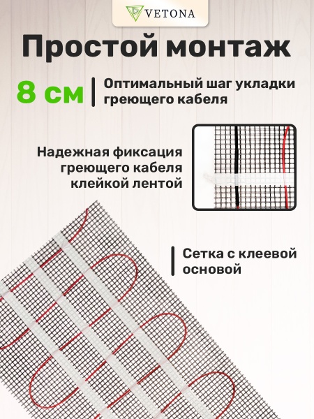 Теплый пол Vetona Mat 600/4,0 с регулятором M