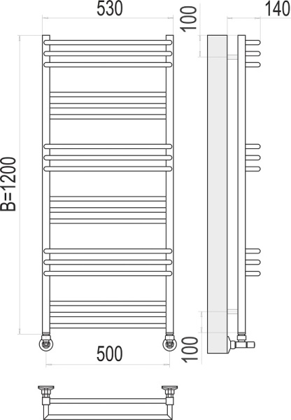 Полотенцесушитель водяной Terminus Кельн П18 500x1200