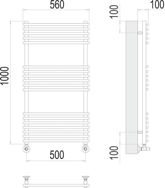 Полотенцесушитель водяной Terminus Ватра П18 500x1000