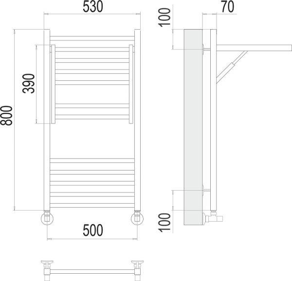Полотенцесушитель водяной Terminus Валенсия П12 500x800