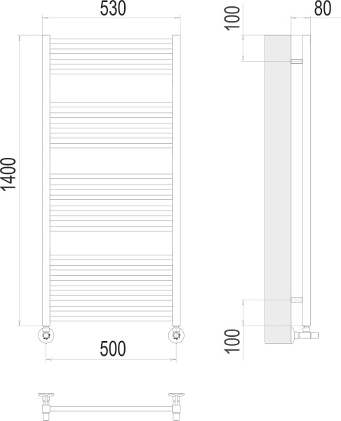 Полотенцесушитель водяной Terminus Ватикан П22 500x1400