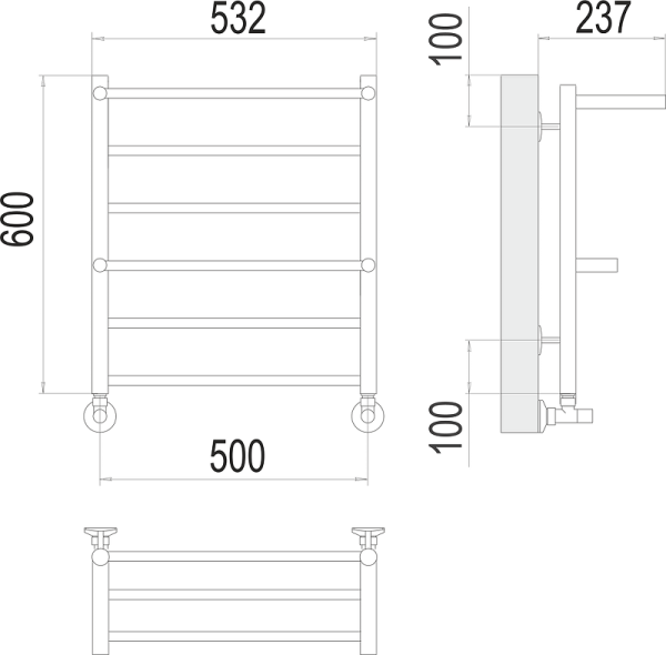 Полотенцесушитель водяной Terminus Анкона П6 500x600