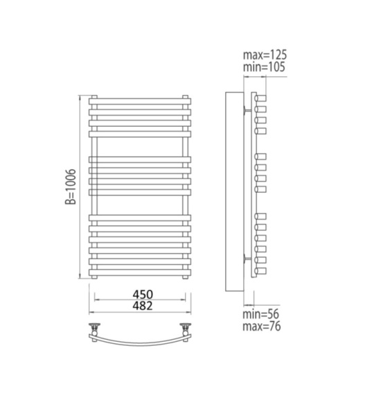 Полотенцесушитель электрический Terminus Капри П14 450x1006