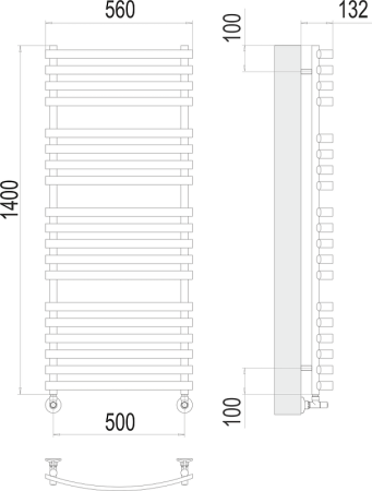 Полотенцесушитель водяной Terminus Капри П19 500x1400