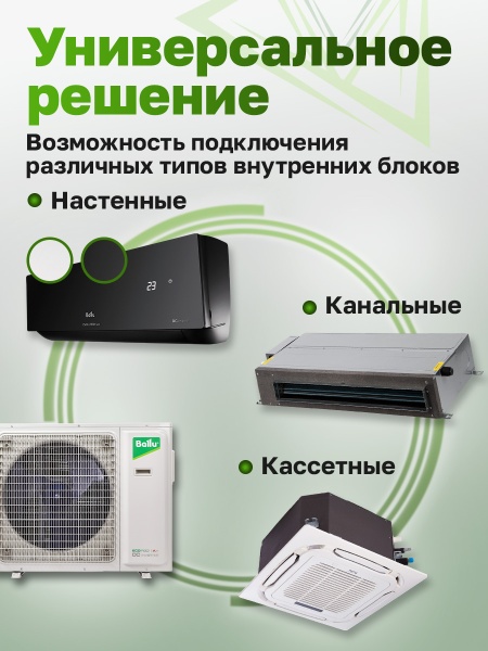 Mульти сплит-система Ballu Free Match BA4OI-FM-36HN8/EU + 3 BSUI-FM-07HN8/EU + BSUI-FM-09HN8/EU
