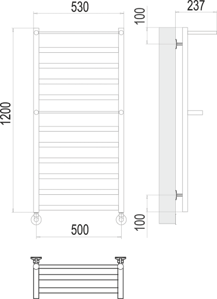 Полотенцесушитель водяной Terminus Хендрикс П12 500x1200