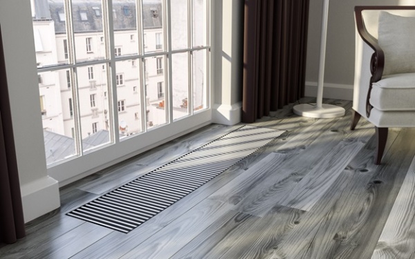 Конвектор внутрипольный Теплорада Usual KVZ 150-65-1200 (решетка PPA серебро)