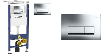 Инсталляция для подвесного унитаза Geberit Duofix Plattenbau, клавиша Delta 51 (458.125.21.1 )