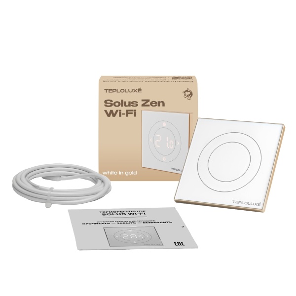 Терморегулятор Теплолюкс Solus Zen Wi-Fi белый/золото