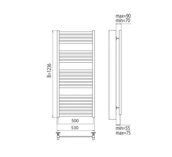 Полотенцесушитель электрический Terminus Тоскана П21 500x1236