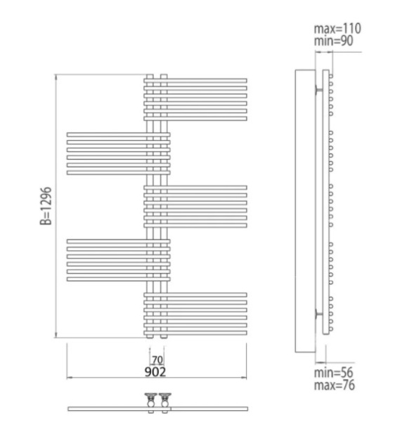 Полотенцесушитель электрический Terminus Европа П30 902x1296