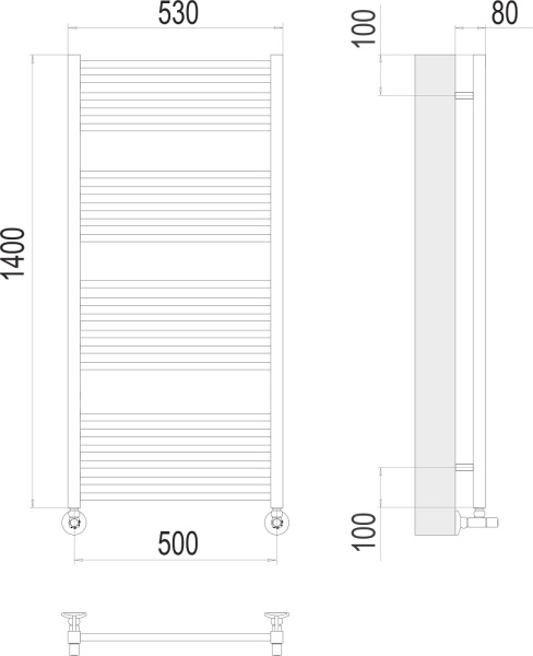 Полотенцесушитель водяной Terminus Сицилия П22 500x1400