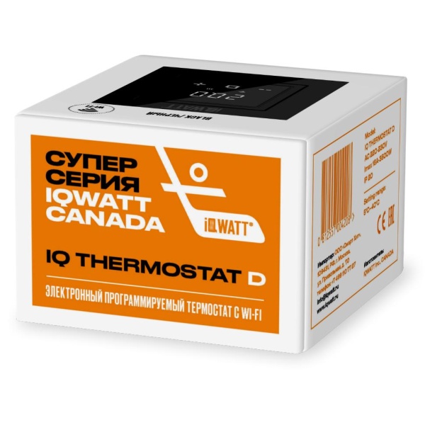 Терморегулятор IQWATT IQ Thermostat D Wi-Fi (черный)